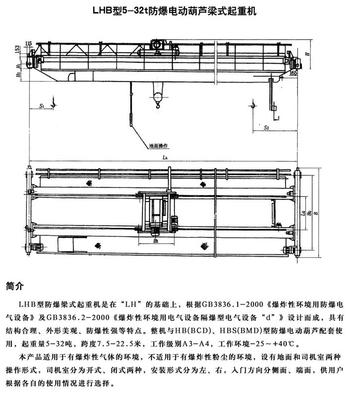 LHB型防爆電動(dòng)葫蘆橋式起重機(jī)